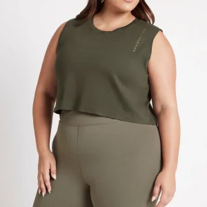 Best Aje ATHLETICA Cropped Embossed Signature Logo Tank 112 Forest Green