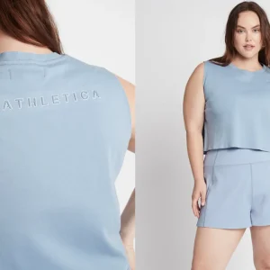 Cheap Aje ATHLETICA Cropped Embossed Signature Logo Tank 112 Steel Blue