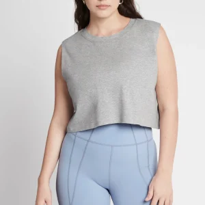 Online Aje ATHLETICA Cropped Embossed Signature Logo Tank 112 Grey Marle