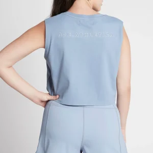 Cheap Aje ATHLETICA Cropped Embossed Signature Logo Tank 112 Steel Blue