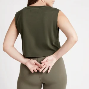 Best Aje ATHLETICA Cropped Embossed Signature Logo Tank 112 Forest Green