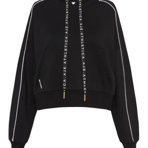 Cheap Aje ATHLETICA Cropped Essential Contrast Piping Hoodie 405 Black/White
