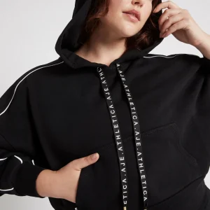 Cheap Aje ATHLETICA Cropped Essential Contrast Piping Hoodie 405 Black/White