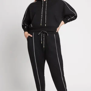 Cheap Aje ATHLETICA Cropped Essential Contrast Piping Hoodie 405 Black/White