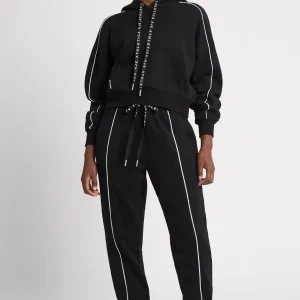 Cheap Aje ATHLETICA Cropped Essential Contrast Piping Hoodie 405 Black/White