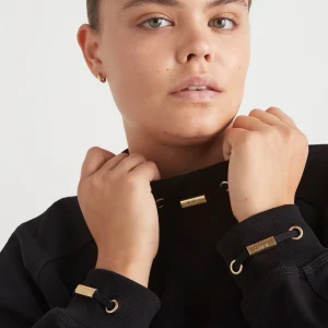 Discount Aje ATHLETICA Cropped Fleece Funnel Neck Jumper 408 Black