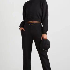 Discount Aje ATHLETICA Cropped Fleece Funnel Neck Jumper 408 Black