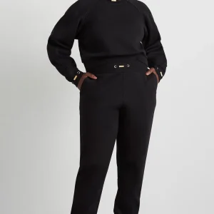 Discount Aje ATHLETICA Cropped Fleece Funnel Neck Jumper 408 Black