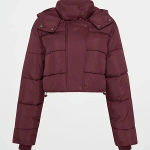 Store Aje ATHLETICA Cropped Hooded Puffer Jacket 764 Burgundy