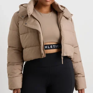 Fashion Aje ATHLETICA Cropped Hooded Puffer Jacket 764 Dune