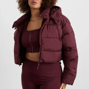 Store Aje ATHLETICA Cropped Hooded Puffer Jacket 764 Burgundy