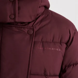 Store Aje ATHLETICA Cropped Hooded Puffer Jacket 764 Burgundy