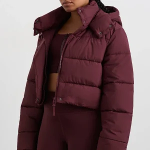 Store Aje ATHLETICA Cropped Hooded Puffer Jacket 764 Burgundy