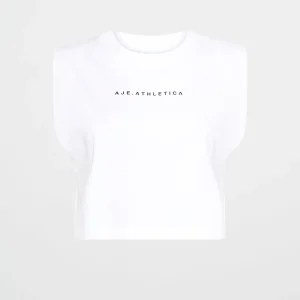 New Aje ATHLETICA Cropped Jersey Tank 147 White