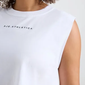 New Aje ATHLETICA Cropped Jersey Tank 147 White