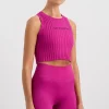 Shop Aje ATHLETICA Cropped Knitted Logo Tank 135 Power Pink