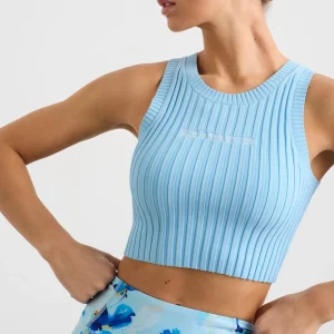 Fashion Aje ATHLETICA Cropped Knitted Logo Tank 135 Ice Blue