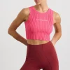 Flash Sale Aje ATHLETICA Cropped Knitted Logo Tank 135 Rouge Pink