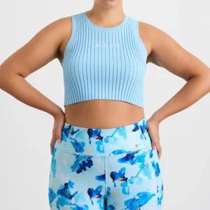 Fashion Aje ATHLETICA Cropped Knitted Logo Tank 135 Ice Blue