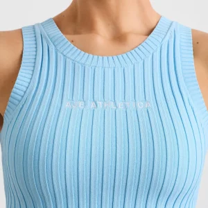 Fashion Aje ATHLETICA Cropped Knitted Logo Tank 135 Ice Blue
