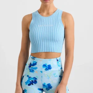 Fashion Aje ATHLETICA Cropped Knitted Logo Tank 135 Ice Blue
