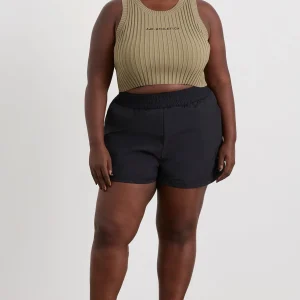 Fashion Aje ATHLETICA Cropped Knitted Logo Tank 135 Soft Khaki/Black