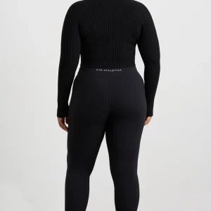 Outlet Aje ATHLETICA Cropped Knitted Long Sleeve Top 437 Black
