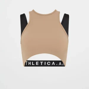 Best Sale Aje ATHLETICA Cropped Layered Sport Tank 159 Dune/Black