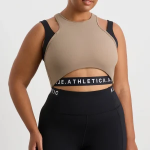 Best Sale Aje ATHLETICA Cropped Layered Sport Tank 159 Dune/Black