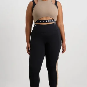 Best Sale Aje ATHLETICA Cropped Layered Sport Tank 159 Dune/Black