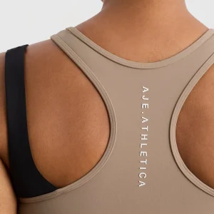 Best Sale Aje ATHLETICA Cropped Layered Sport Tank 159 Dune/Black