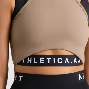 Best Sale Aje ATHLETICA Cropped Layered Sport Tank 159 Dune/Black