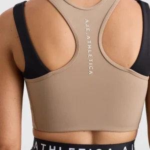 Best Sale Aje ATHLETICA Cropped Layered Sport Tank 159 Dune/Black