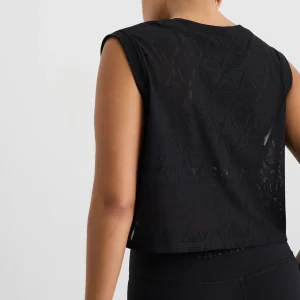 Best Sale Aje ATHLETICA Cropped Logo Mesh Boxy Tank 146 Black