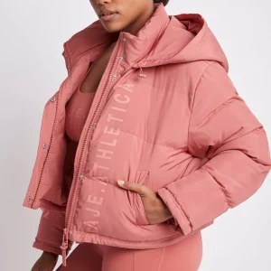 Hot Aje ATHLETICA Cropped Puffer Jacket 001 Dusty Rose