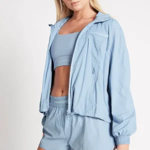Cheap Aje ATHLETICA Cropped Signature Badge Logo Spray Jacket 708 Steel Blue