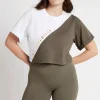Best Sale Aje ATHLETICA Cropped Signature Logo T-Shirt 105 White/Forest Green