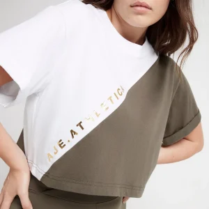 Best Sale Aje ATHLETICA Cropped Signature Logo T-Shirt 105 White/Forest Green