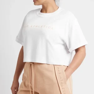 New Aje ATHLETICA Cropped Signature Logo T-Shirt 104 White/Sand