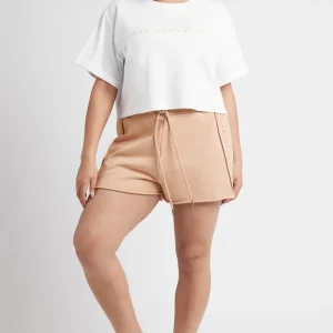 New Aje ATHLETICA Cropped Signature Logo T-Shirt 104 White/Sand