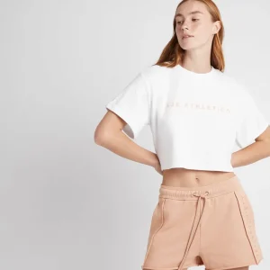 New Aje ATHLETICA Cropped Signature Logo T-Shirt 104 White/Sand