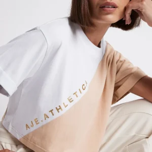 Cheap Aje ATHLETICA Cropped Signature Logo T-Shirt 105 White/Sand