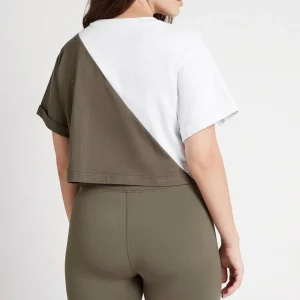 Best Sale Aje ATHLETICA Cropped Signature Logo T-Shirt 105 White/Forest Green