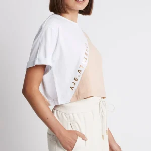 Cheap Aje ATHLETICA Cropped Signature Logo T-Shirt 105 White/Sand