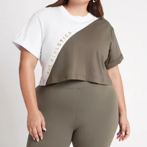 Best Sale Aje ATHLETICA Cropped Signature Logo T-Shirt 105 White/Forest Green