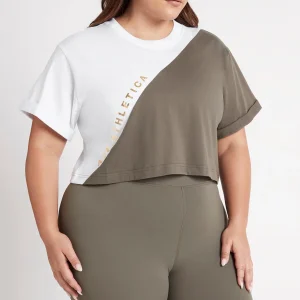 Best Sale Aje ATHLETICA Cropped Signature Logo T-Shirt 105 White/Forest Green