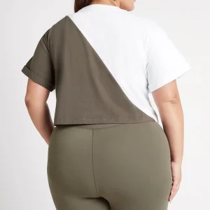 Best Sale Aje ATHLETICA Cropped Signature Logo T-Shirt 105 White/Forest Green