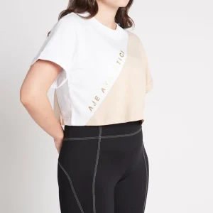 Cheap Aje ATHLETICA Cropped Signature Logo T-Shirt 105 White/Sand