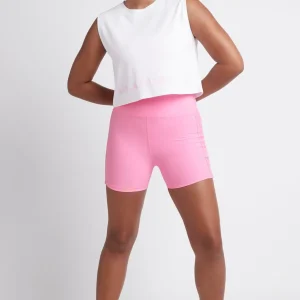 New Aje ATHLETICA Cropped Split Back Tank 112 White/Dahlia Pink