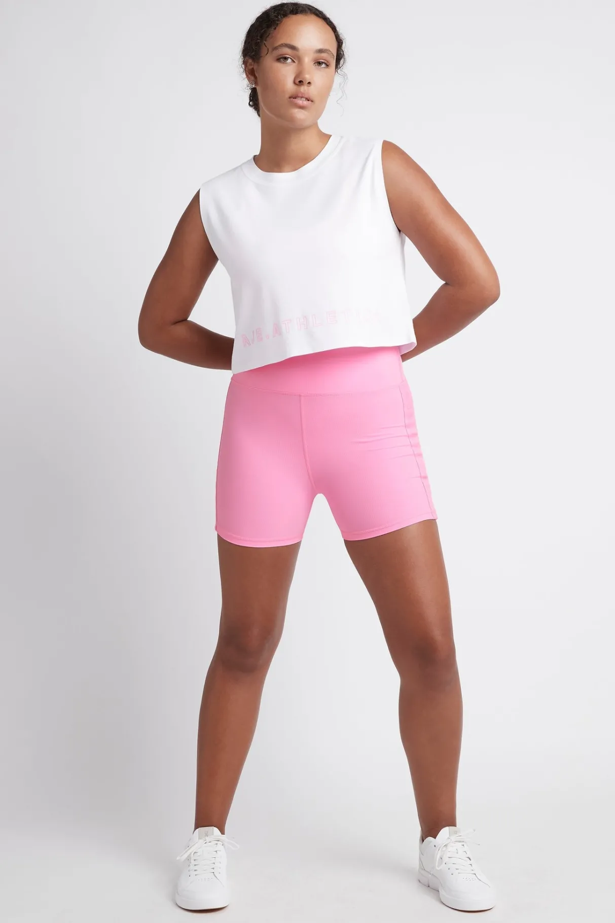 cropped_split_back_tank__10.webp New Aje ATHLETICA Cropped Split Back Tank 112 White/Dahlia Pink
